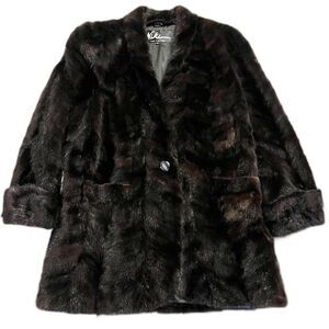 Niki Mink Fur Coat Womens Vintage Made Hong Kong Size Medium EUC